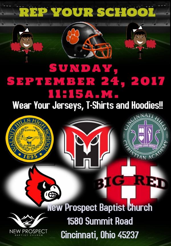 Rep Your School on Sunday, September 24, 2017