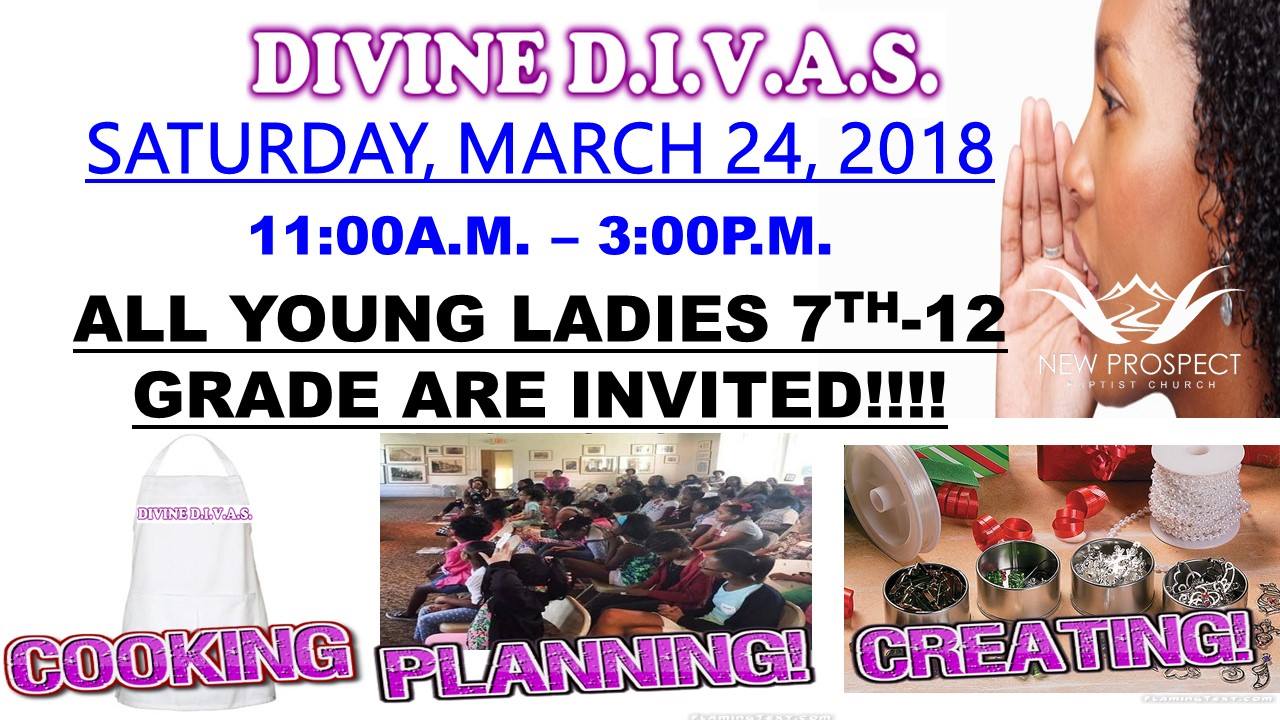 Young Ladies Divine DIVAS Saturday 3-24-2018