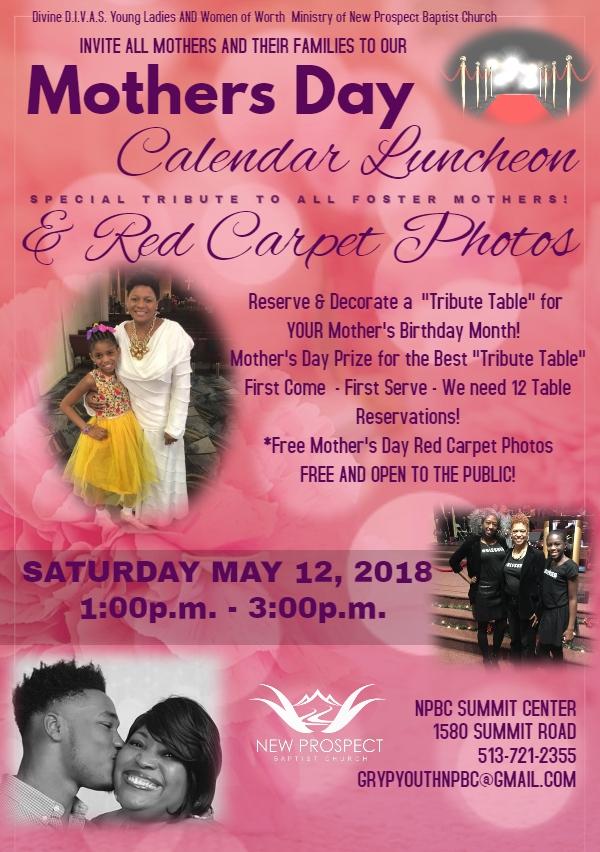 Mothers Day Calendar Luncheon