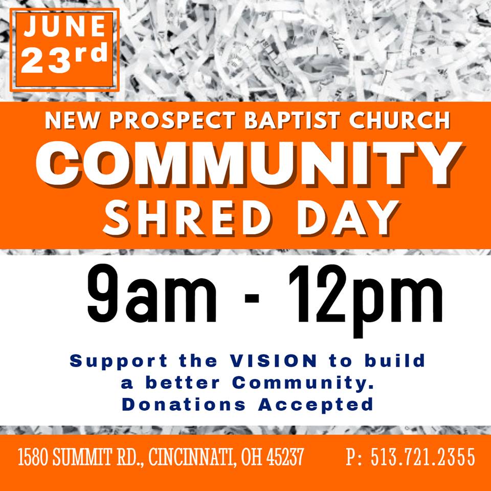 NPBC Community Shred Day 6-23-2018