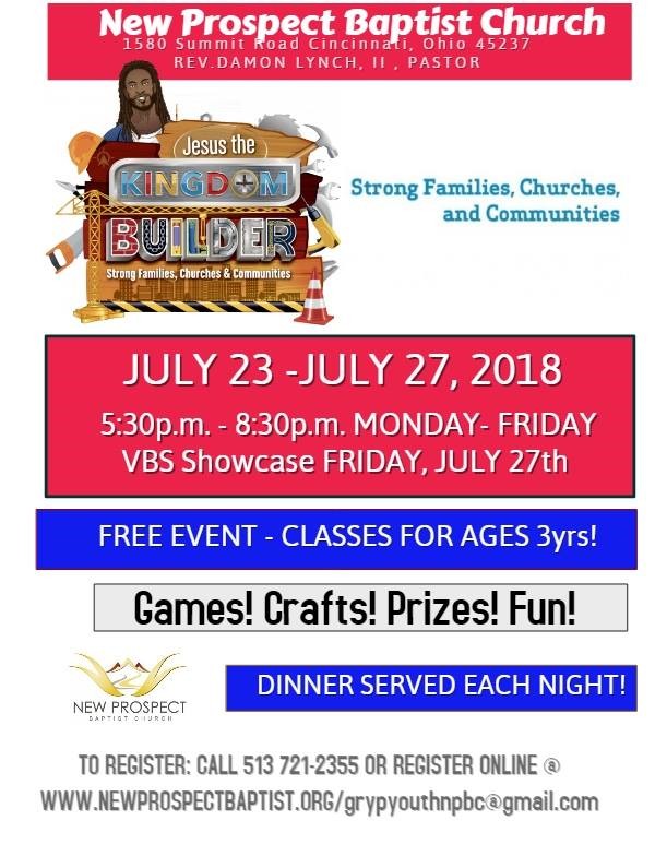 Vacation Bible School July 23th - July 27th 2018