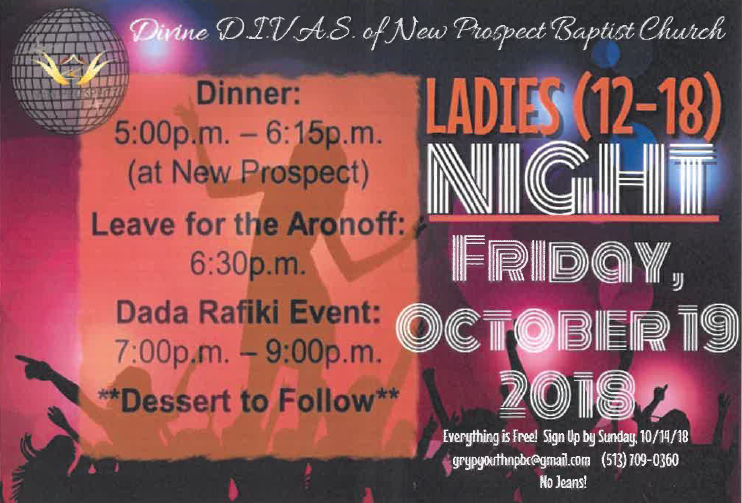 Divine DIVAS Ladies Night Out on Friday October 19 2018 at 5 pm