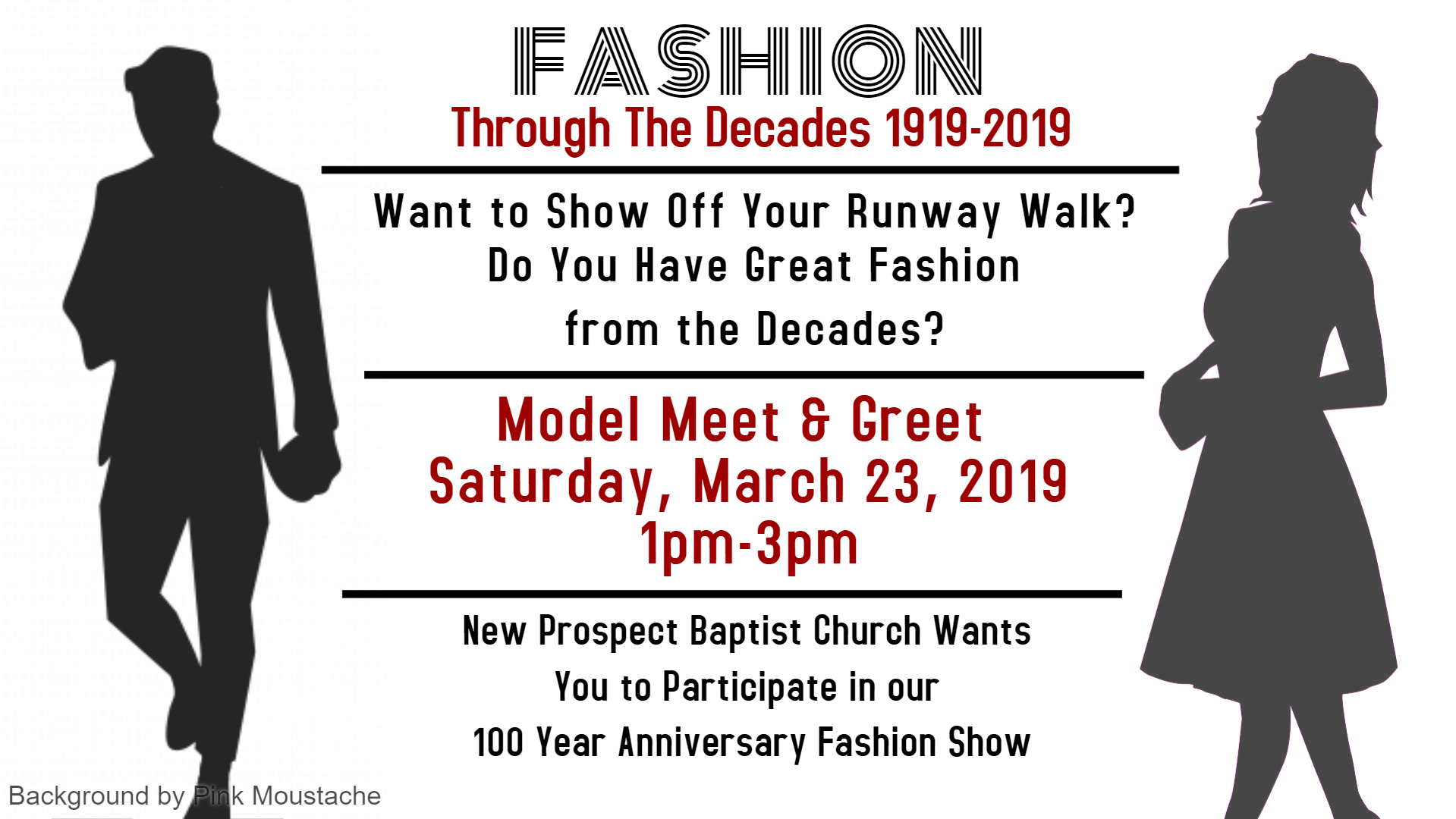 New Prospect Fashion Show Model Meet & Greet on Saturday March 23rd 1 p.m. - 3 p.m.