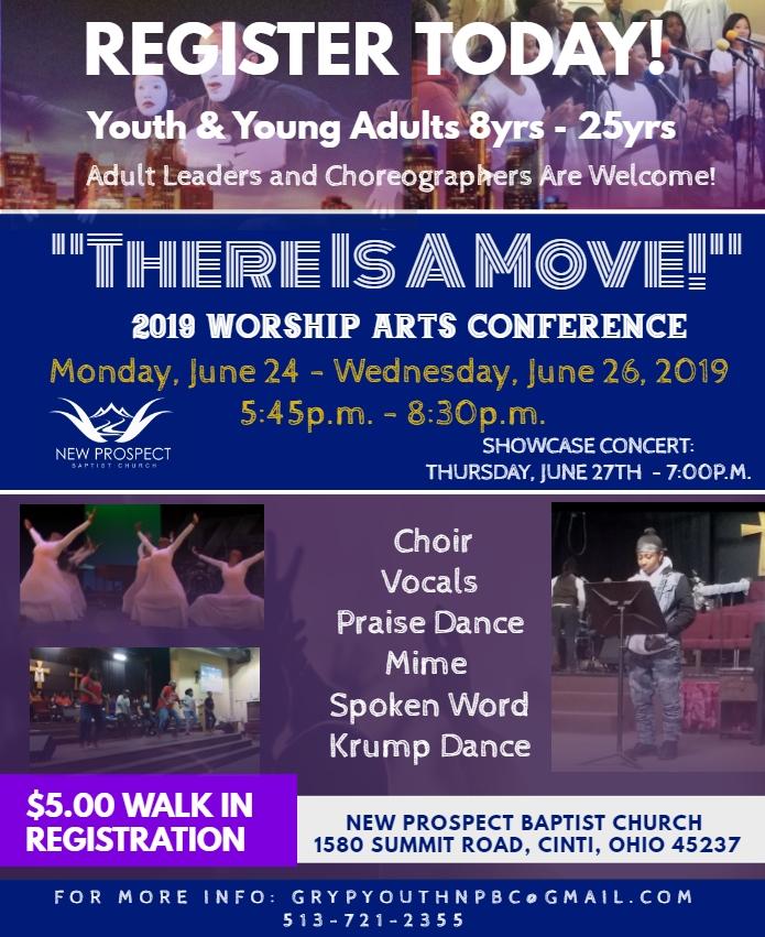 There is a Move! 2019 Worship Arts Conference June 24th thru June 27th at New Prospect