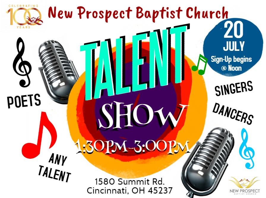 New Prospect Talent Show on Saturday July 20 2019 1:30 p.m. to 3 p.m.