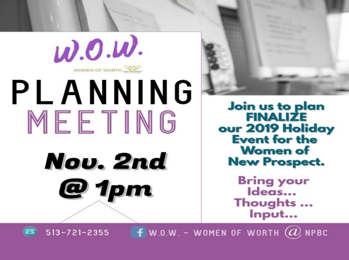 Womens Ministry Planning Meeting on Saturday September 14th at 1 p.m.