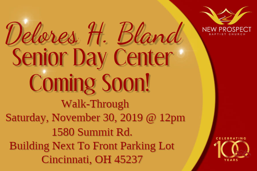 Deloris H. Bland Senior Day Center Walk-Through on Saturday November 30th at 12 p.m.