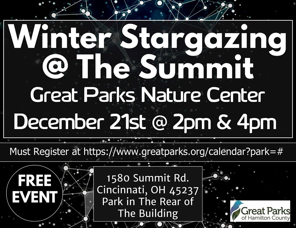 Winter Stargazing @ The Summit Center on Saturday December 21 at 2 p.m. and 4 p.m.