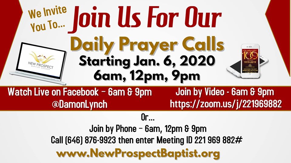 21 Days of Fasting and Prayer at New Prospect January 6 - 26, 2020