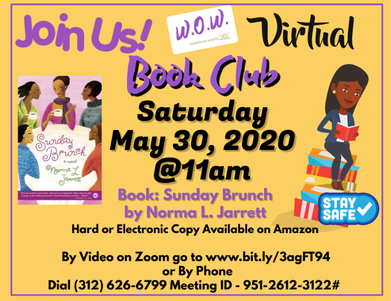 W.O.W. Virtual Book Club on Saturday, May 30th 11 a.m.