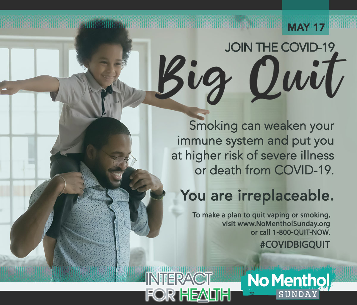Sunday May 17, 2020 is No Menthol Sunday presented by Interact For Health