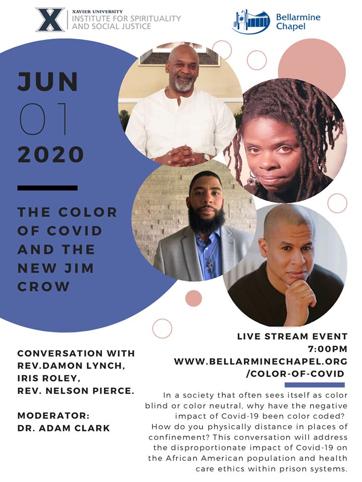 The Color of COVID and the new Jim Crow on Monday, June 1st at 7 p.m.