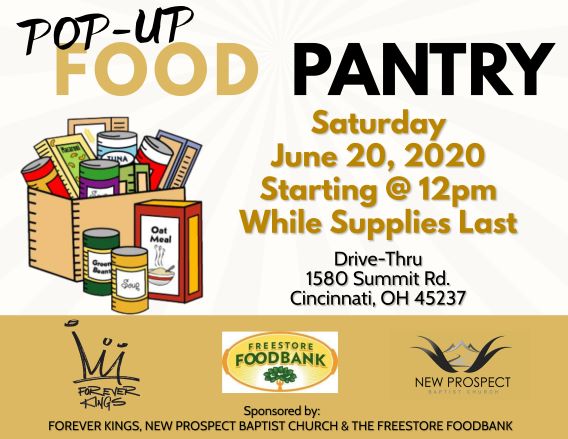 Pop-Up Food Pantry at New Prospect on Saturday June 20th starting at 12 p.m.