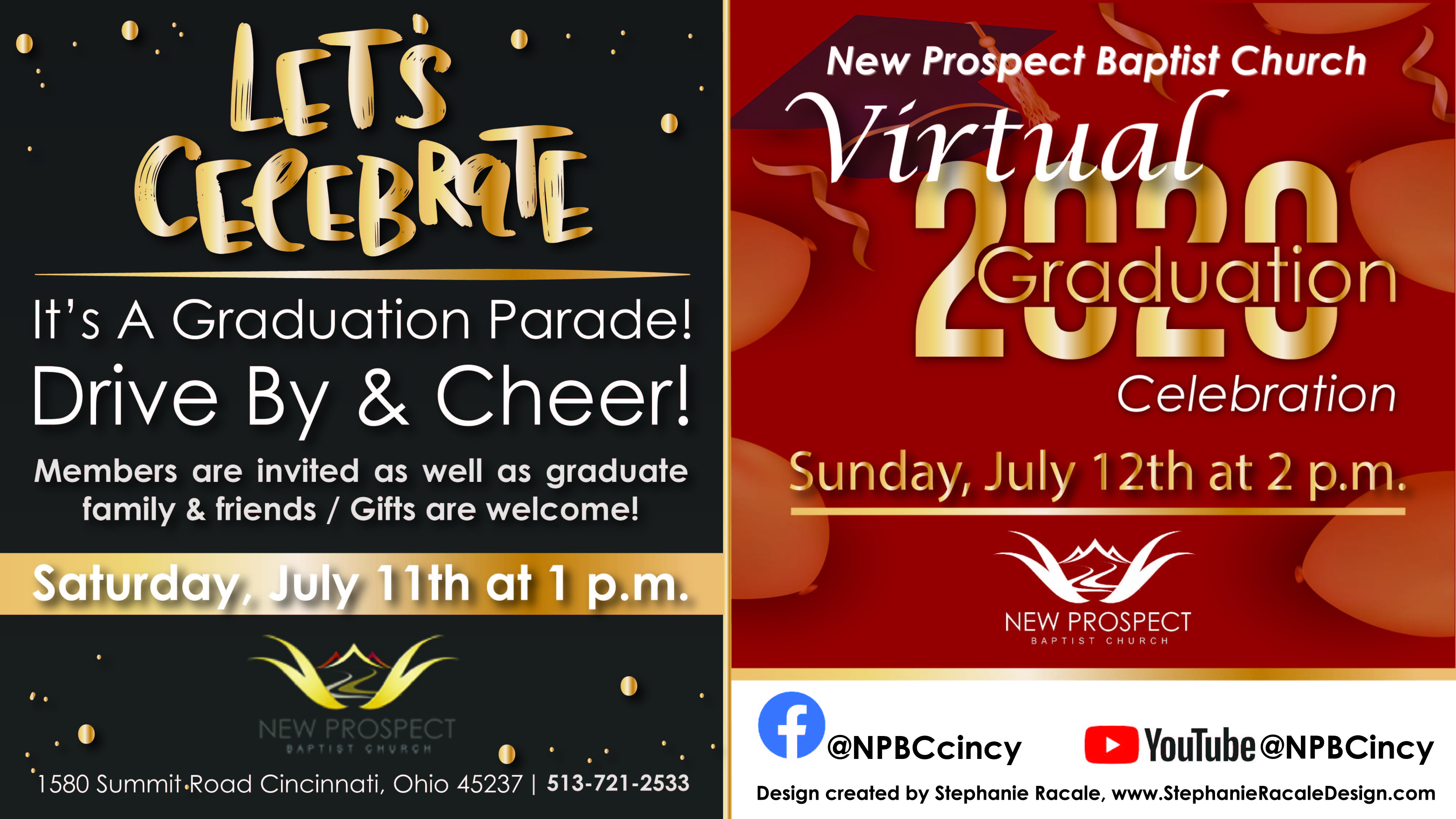 New Prospect Grad Celebration Drive-By Parade on Saturday July 11th at 1 p.m. and Virtual Online Program at Sunday July 12th at 2 p.m.