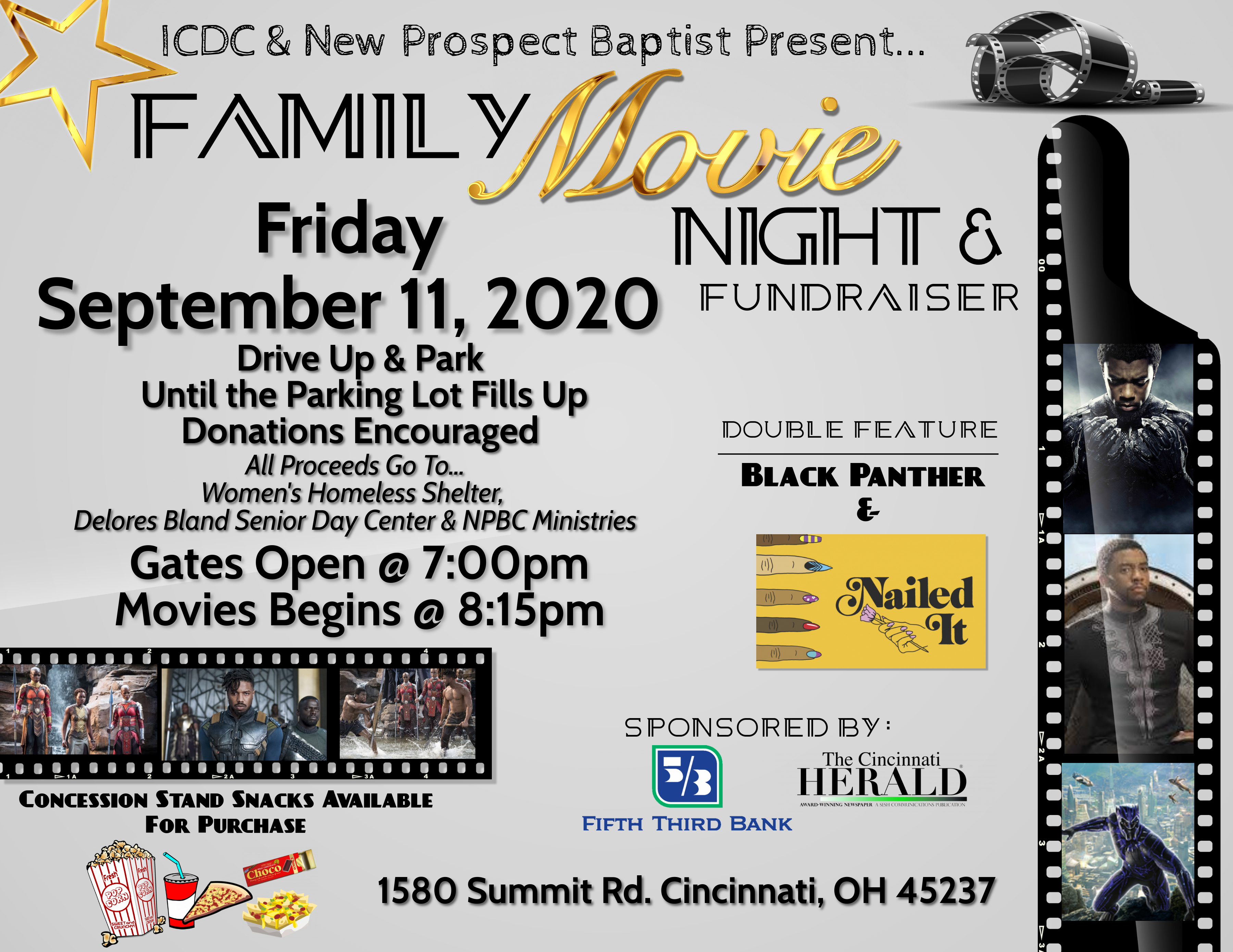 Friday Movie Night at the Summit Center of New Prospect on Friday September 11th at 8:30 p.m.