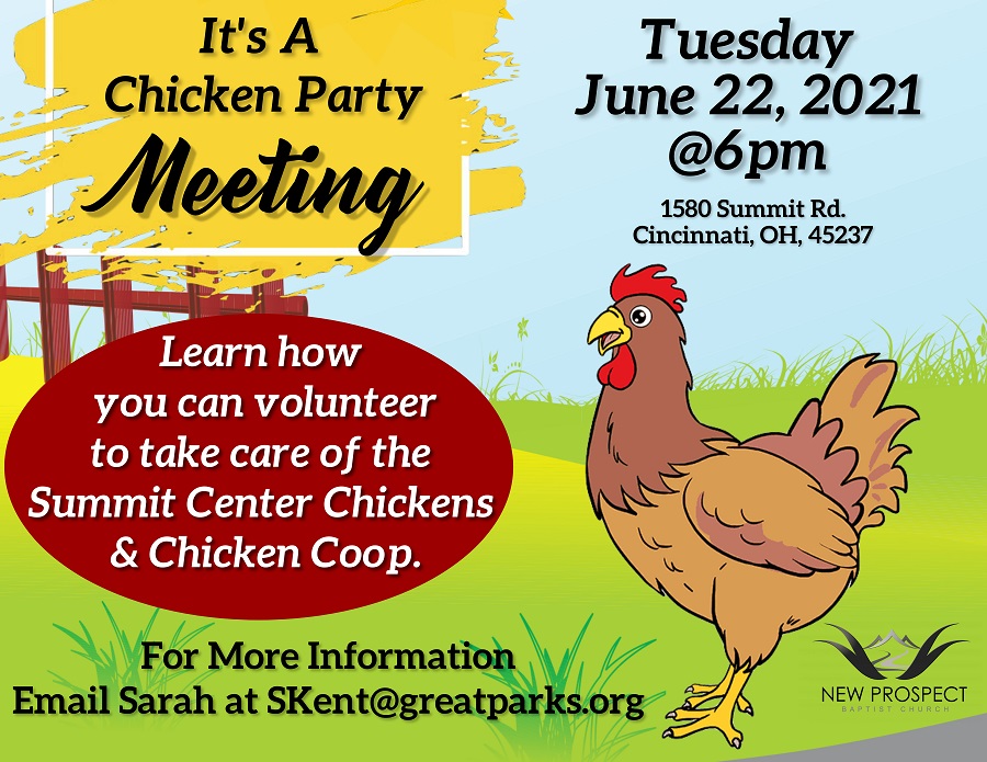 Chicken Party Meeting at New Prospect on Tuesday, June 22nd at 6 p.m.