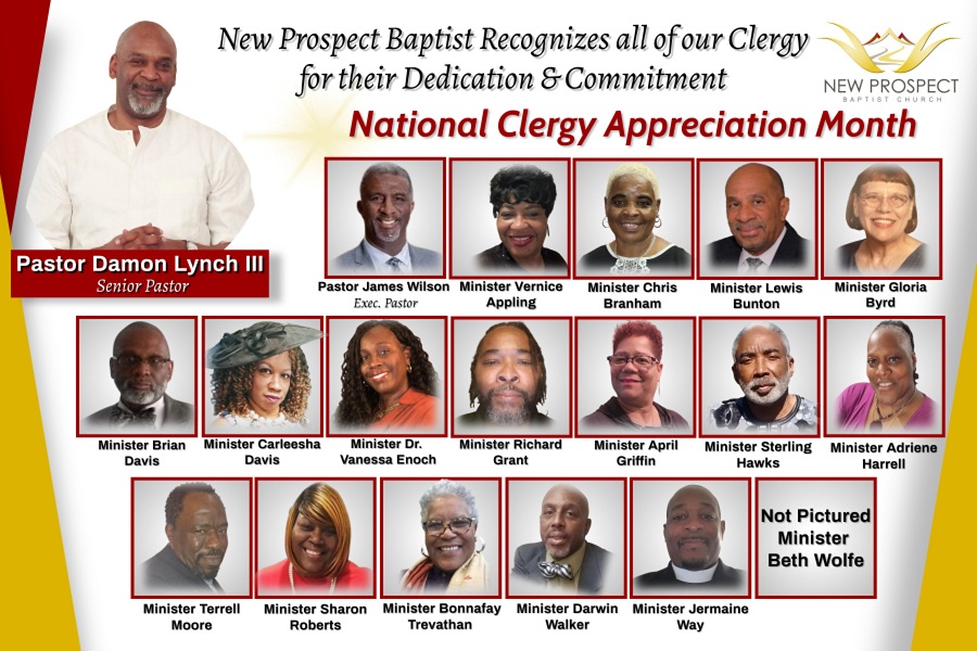 Clergy Appreciation Month New Prospect Baptist Church