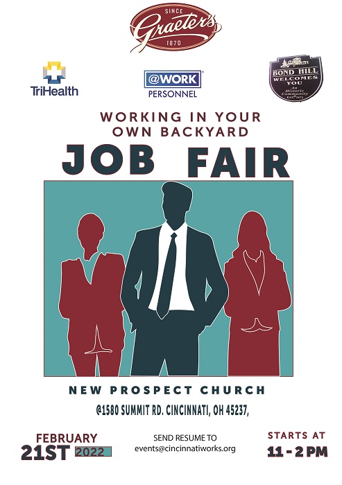 Job Fair at New Prospect Baptist Church on Monday February 21st 11 a.m. to 2 p.m.