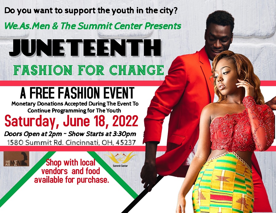 Juneteenth: Fashion for Change on Saturday, June 18th 3:30 p.m. at New Prospect