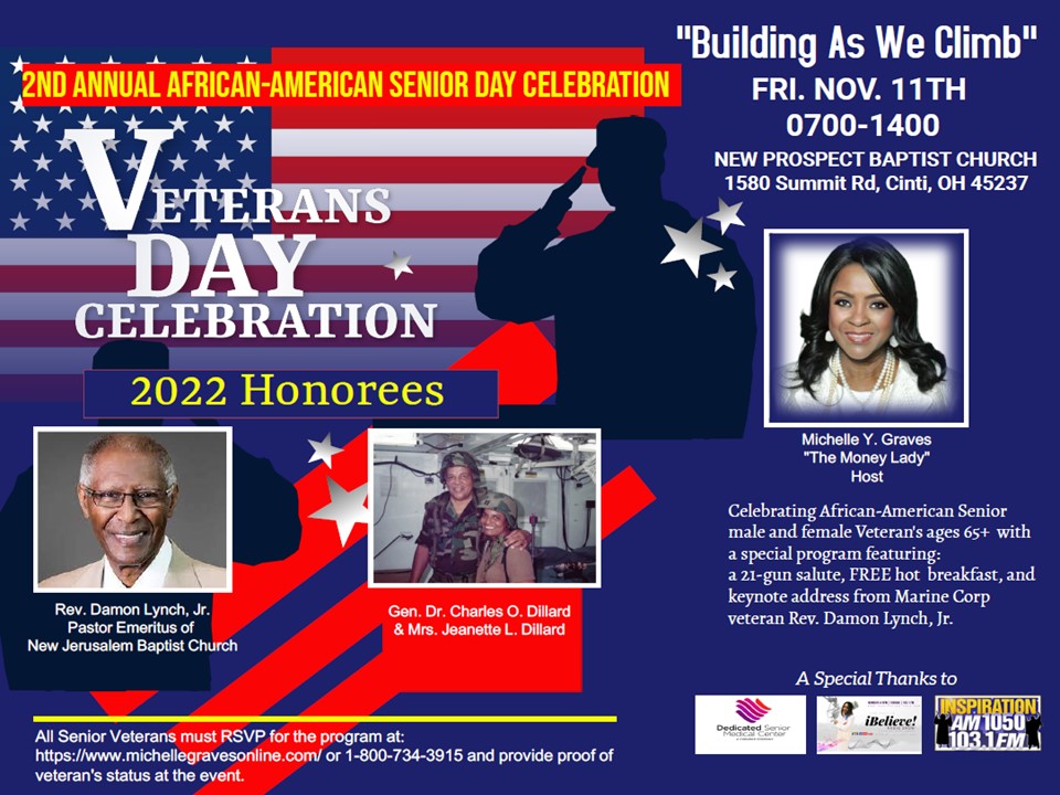 2nd Annual Veterans Day Celebration at New Prospect on Friday November 11th 7 a.m. to 2 p.m.