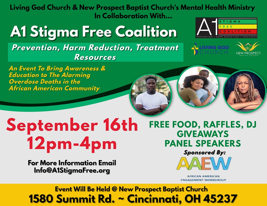 A1 Stigma Free Coalition at New Prospect on Saturday, September 16th 12 p.m. to 4 p.m.