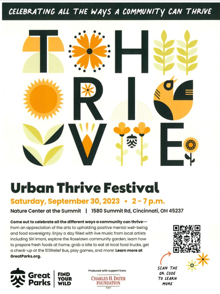 Urban Thrive Festival at The Nature Center at Summit on Saturday, September 30, 2023 2 p.m. to 7 p.m.