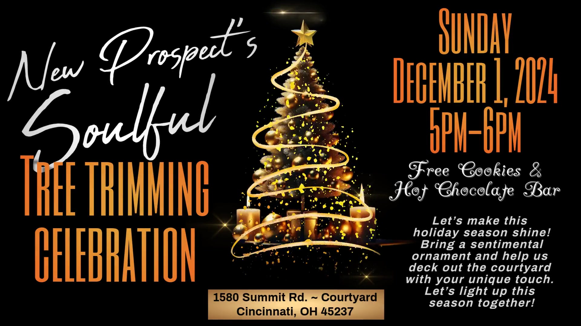 New Prospect Soulful Tree Trimming Celebration on Sunday, December 1st at 5 p.m.