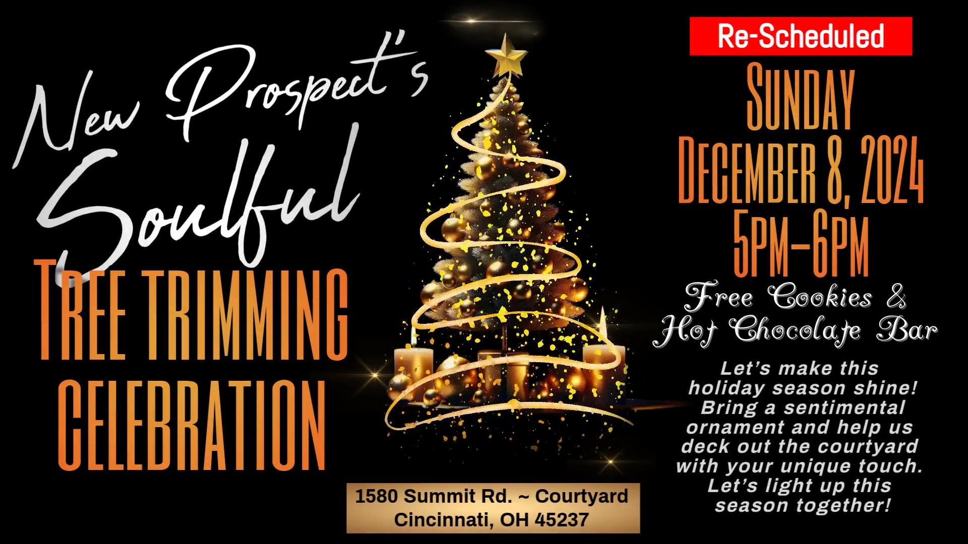 New Prospect Soulful Tree Trimming Celebration on Sunday, December 8th at 5 p.m.